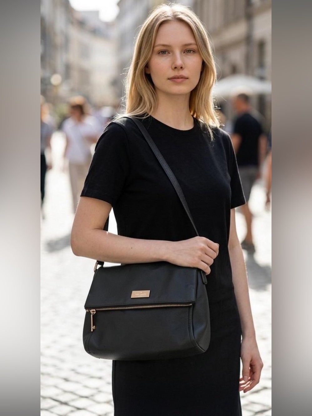 Kate Spade Highland Places Medium Maria Black Pebble Leather Bag/Crossbody